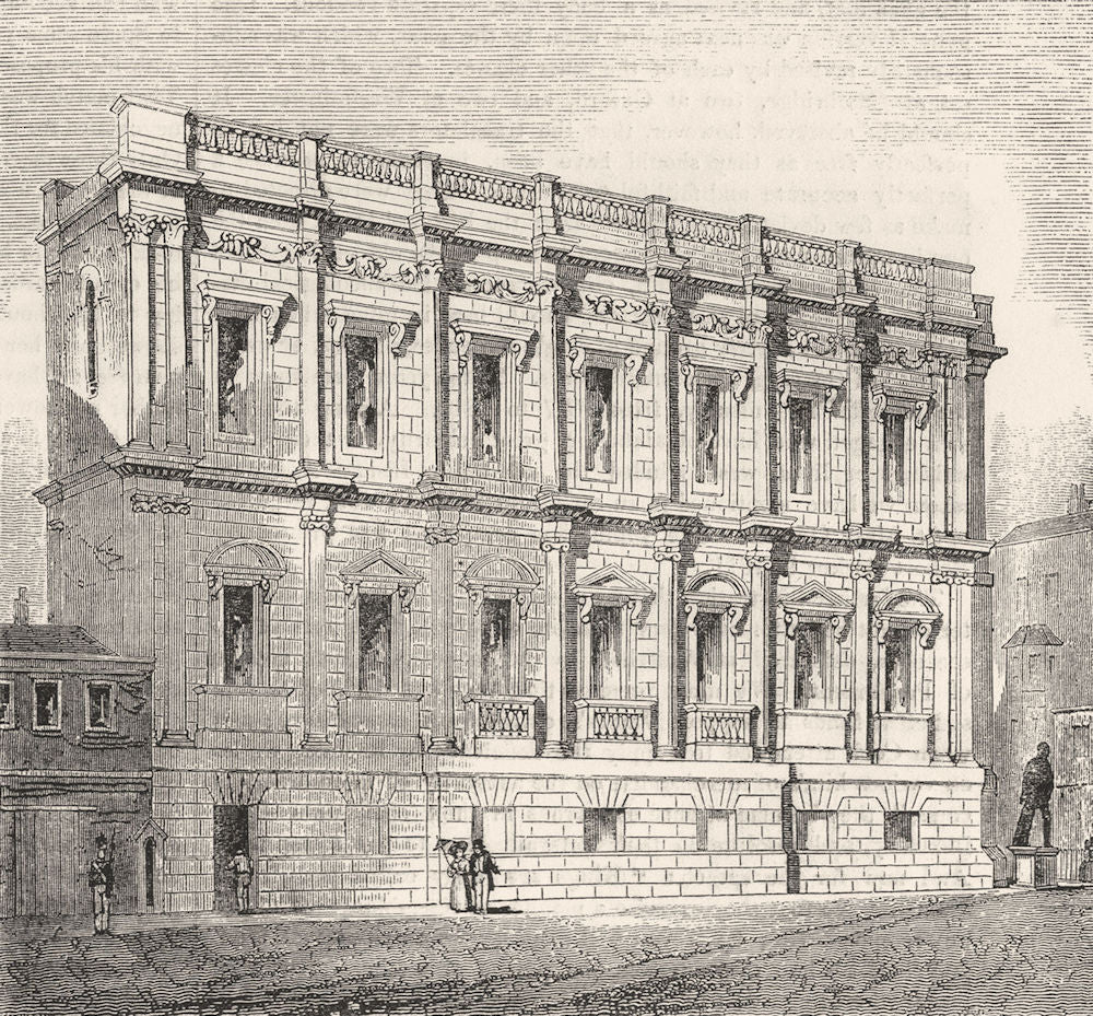 LONDON. East Banqueting-room, Whitehall 1845 old antique vintage print picture